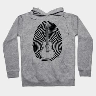 Fingerprint Acoustic Guitar Outline Light Theme Hoodie